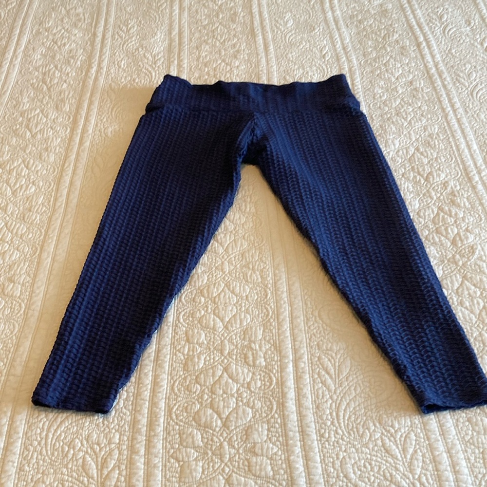 Booty by Brabants Women's Blue Croco Leggings for Effortless Style Plus Size EUC